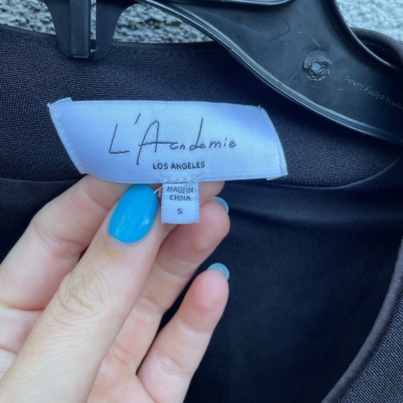 L'Academie The Claudia Mini Dress in Black - Picture 11 of 14